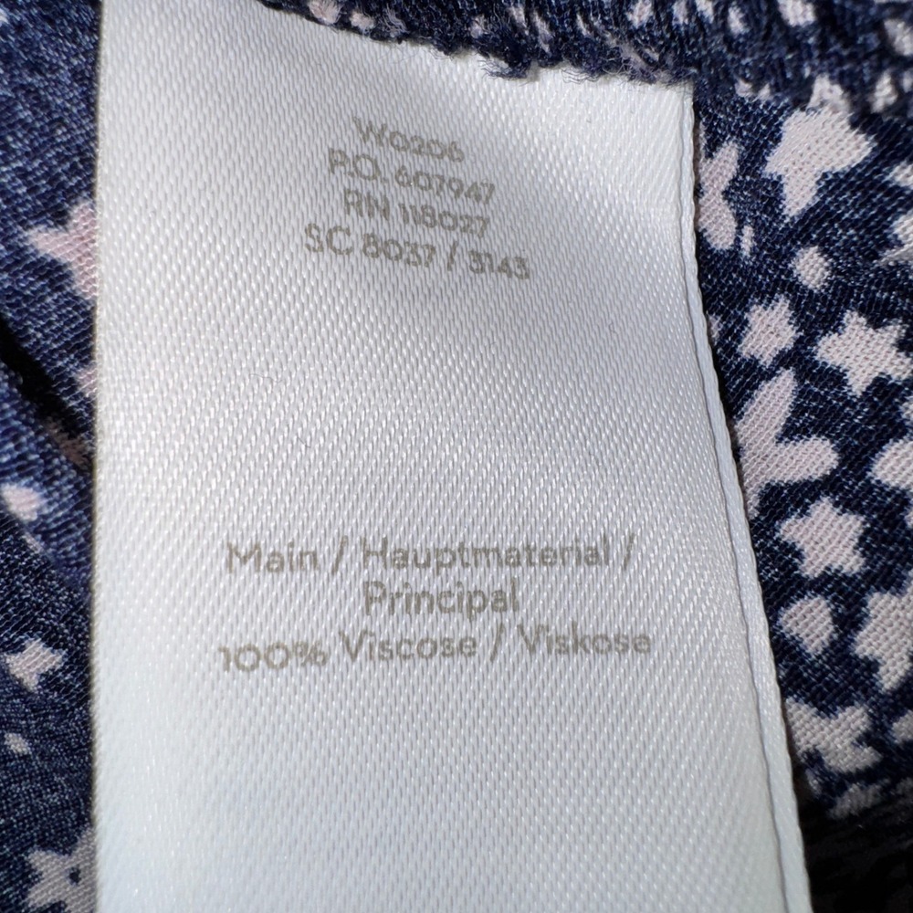 Boden Navy Pink Floral Print V-Neck Mini Dress Short Sleeve Pockets W0206 US 10 - Picture 6 of 13